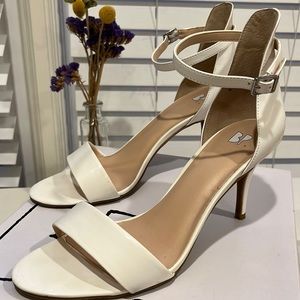White Patent Skinny Strappy Heel